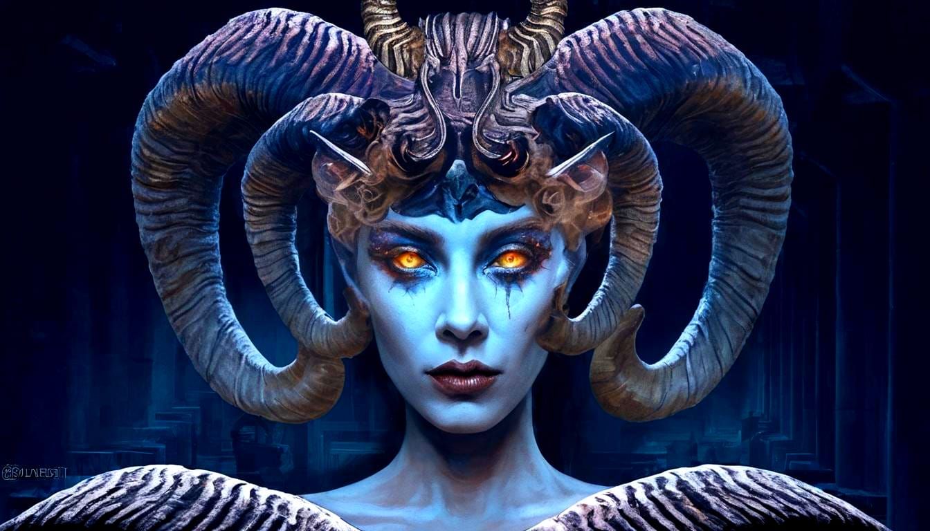 Halloween Demon Woman with Horns