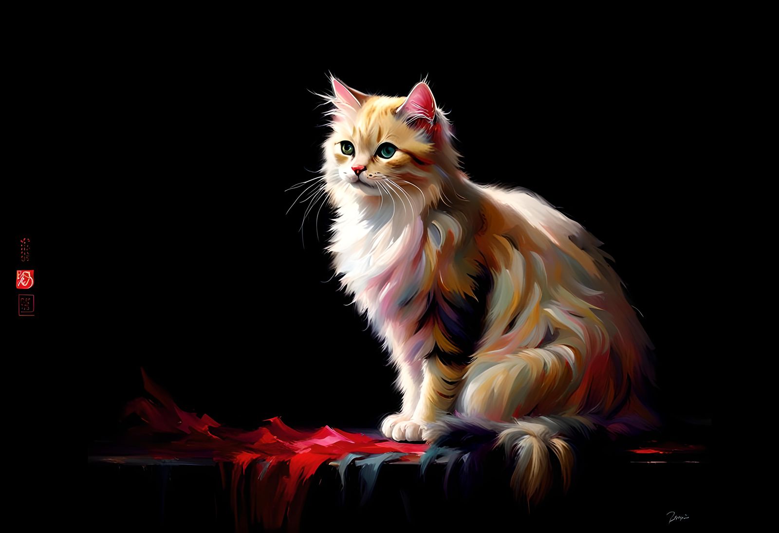 Beautiful fluffy fantasy cat by Pino daeni
