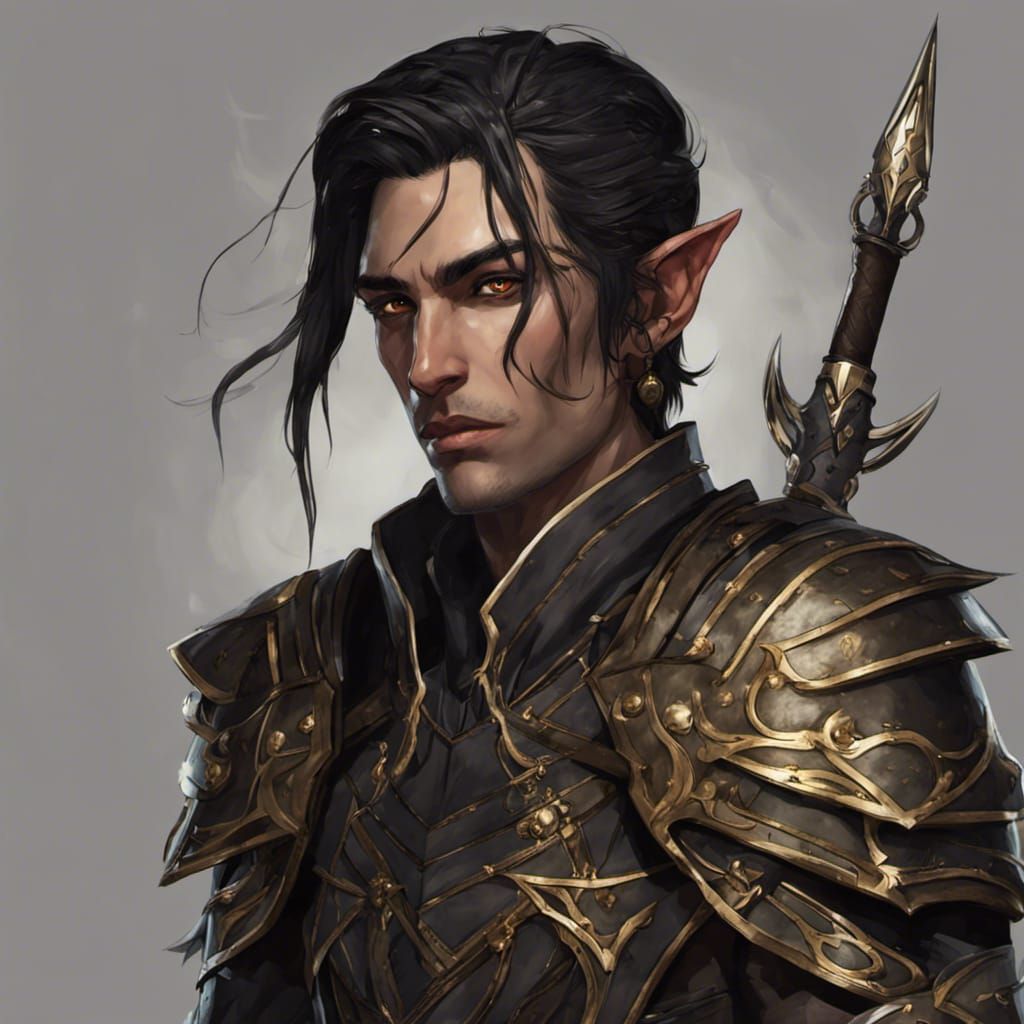 High Elf Rogue in Gold-Laced Armor