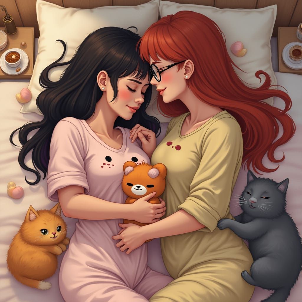 Intimate Portrait of Women in Cozy Morning Setting