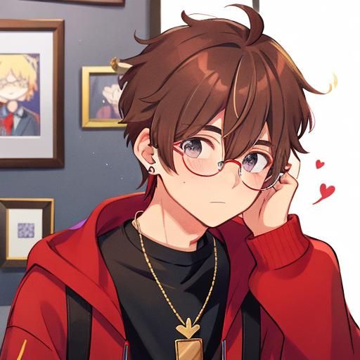 Attractive Boy with Bangs, Glasses, and Headphones