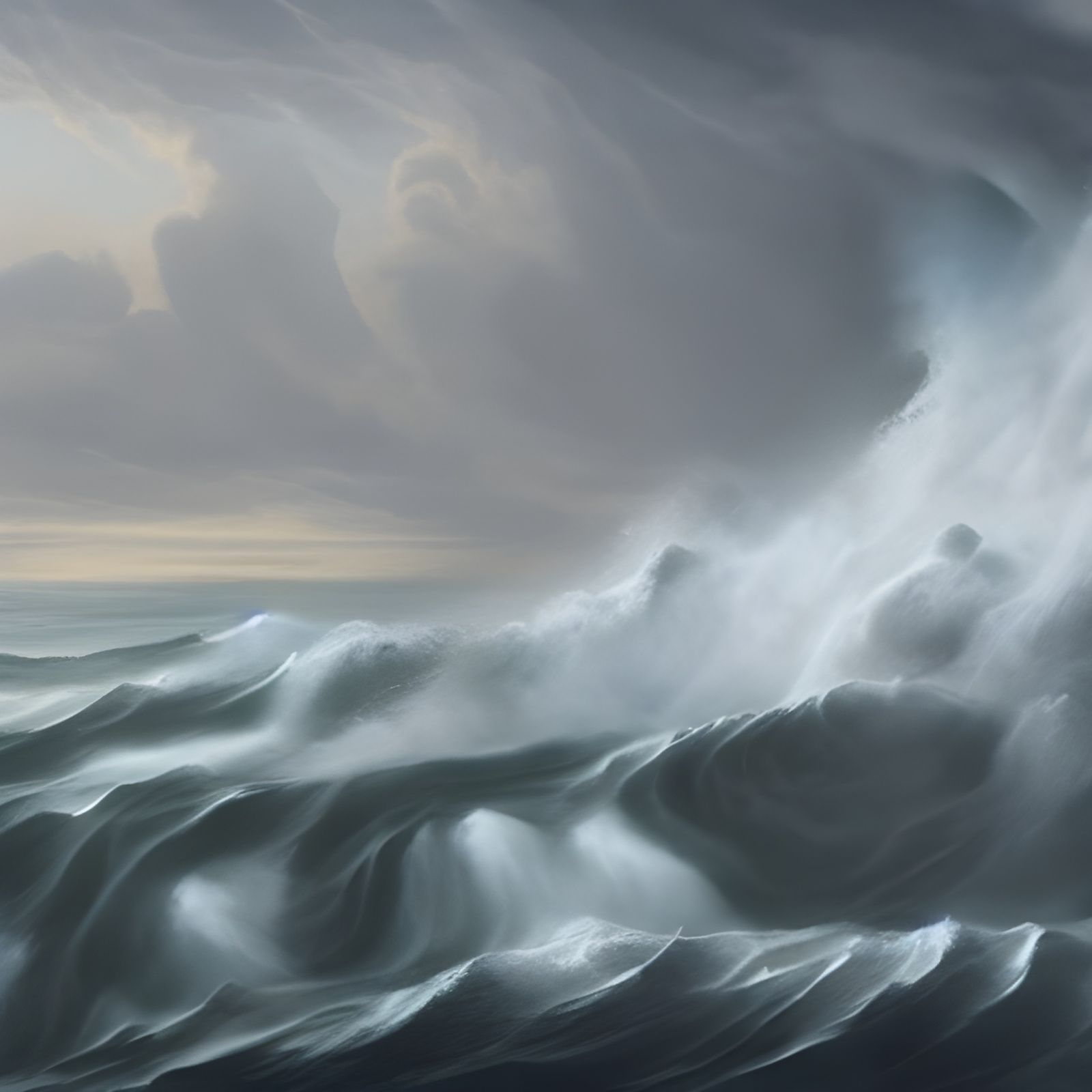 Crashing Waves and Spindrift Matte Painting