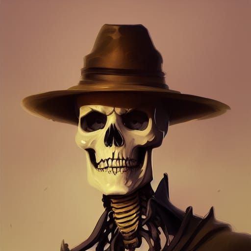 Skeleton with Cool hat