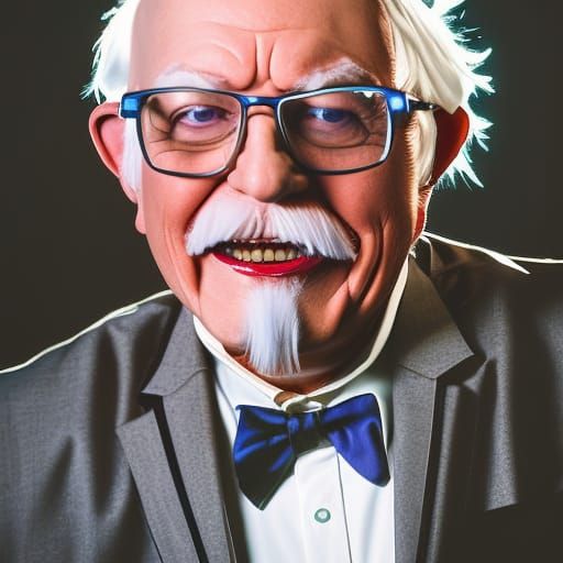 Colonel Sanders as Bernie Sanders Portrait