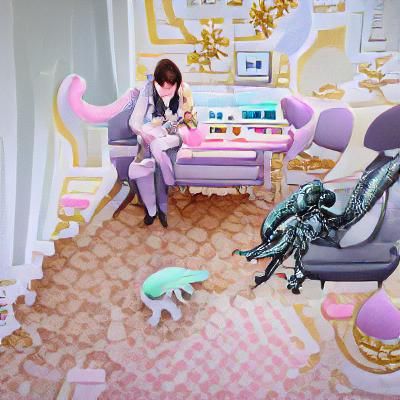 Pastel Apartment with Xenomorph Pets