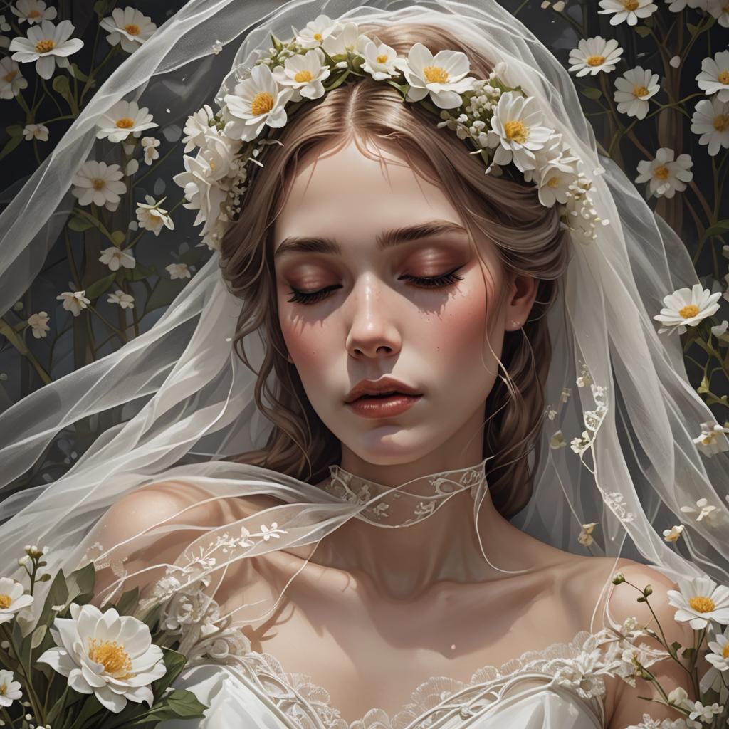 Fairy Tale Bride in Glass Coffin: Art Nouveau Style