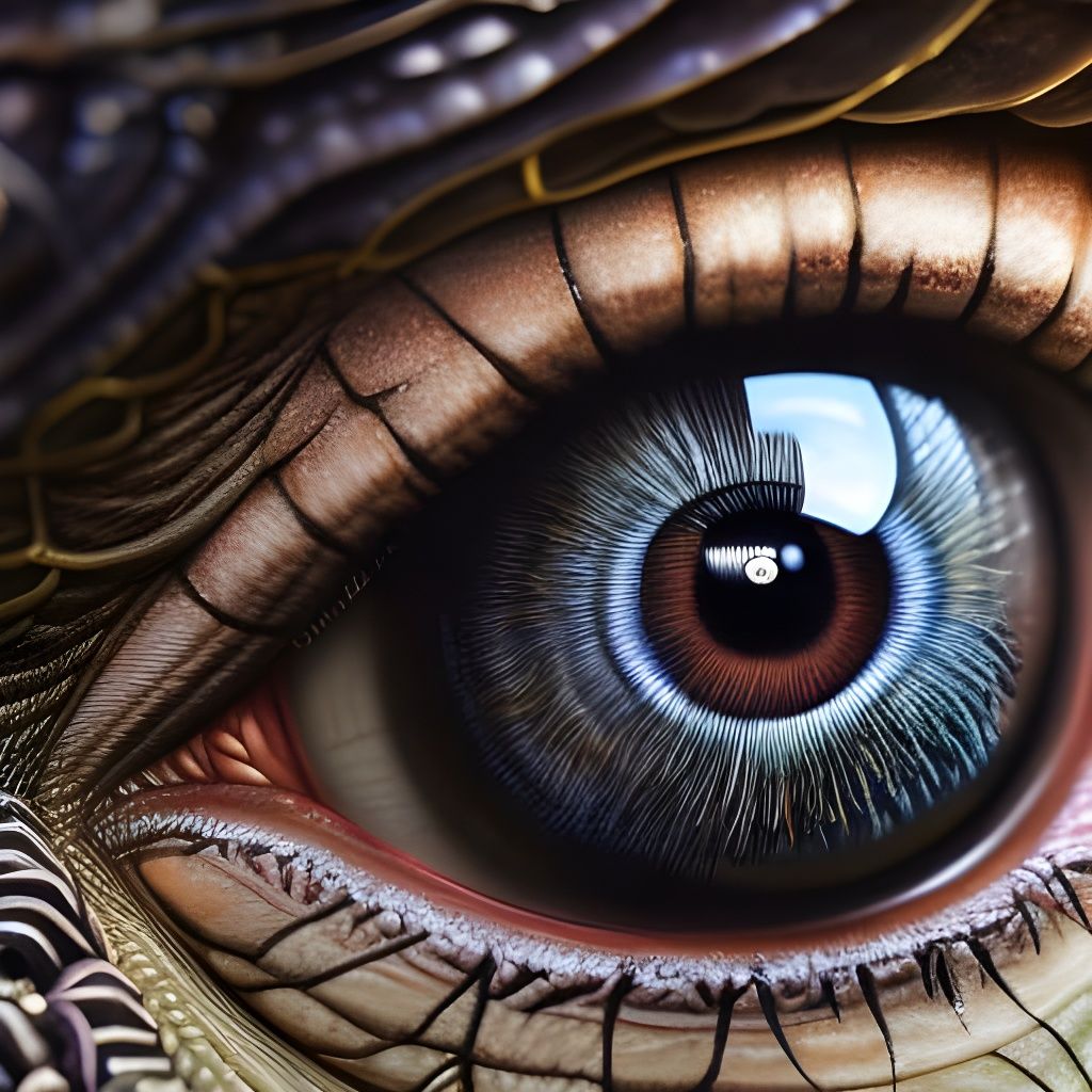 Hyper-Realistic Monster Eye Portrait in Post-Apocalyptic Sty...