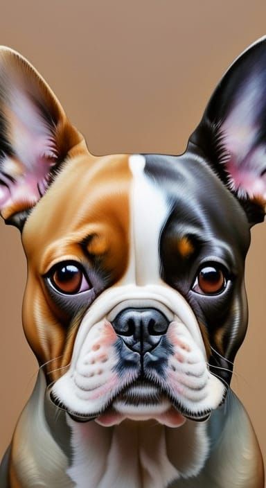 Happy French Bulldog Watercolor Portrait