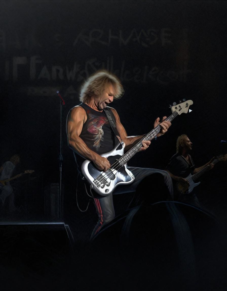 Musician Playing Bass Guitar: Hyperdetailed Charcoal Portrai...