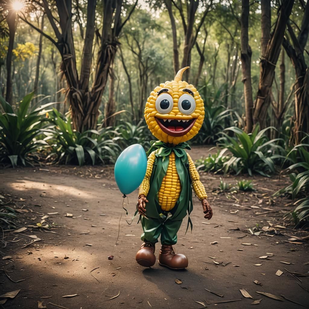 Animated Corn Character Visit to Disneyworld