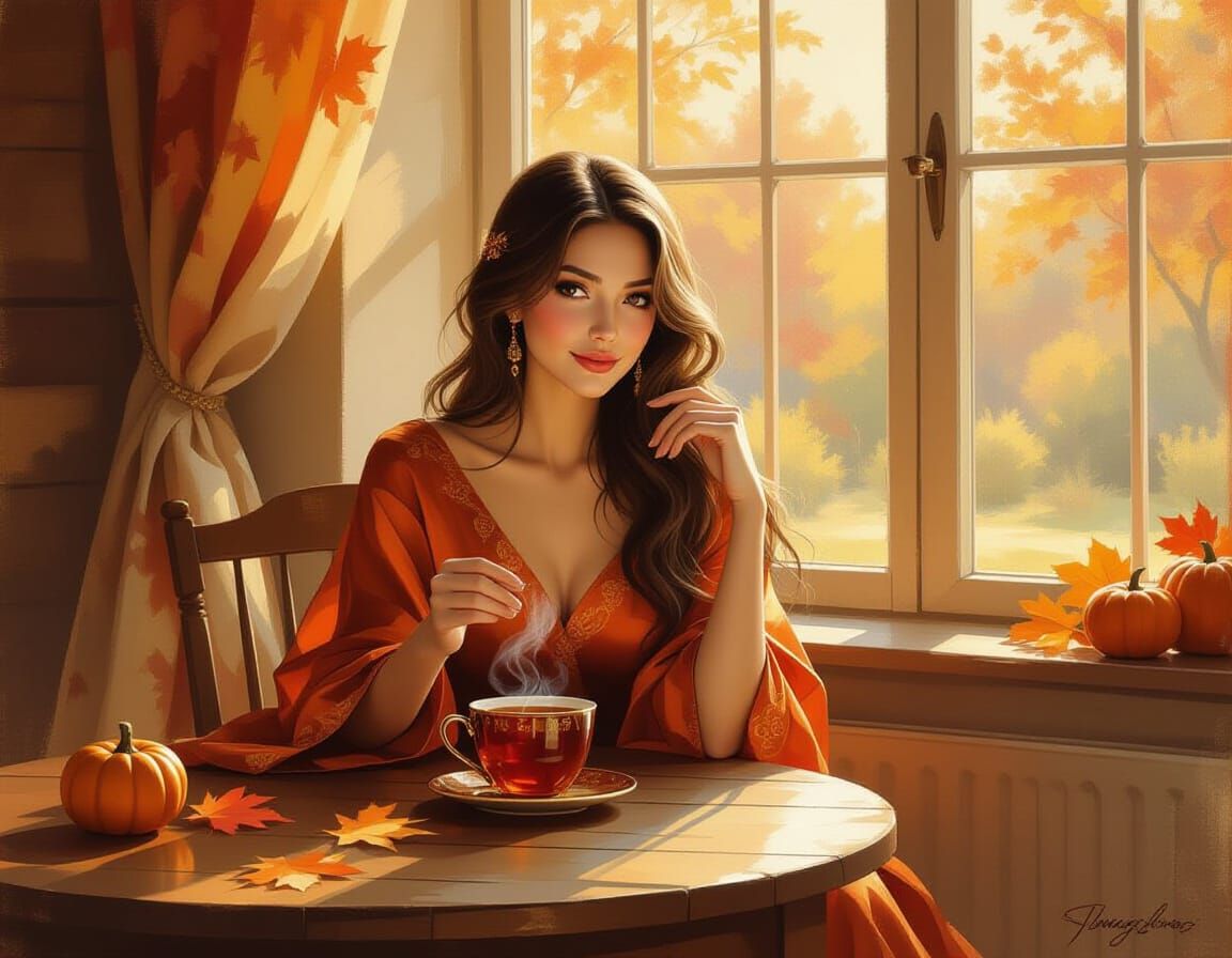 Cozy Autumn Spirit Invites Warm Tea
