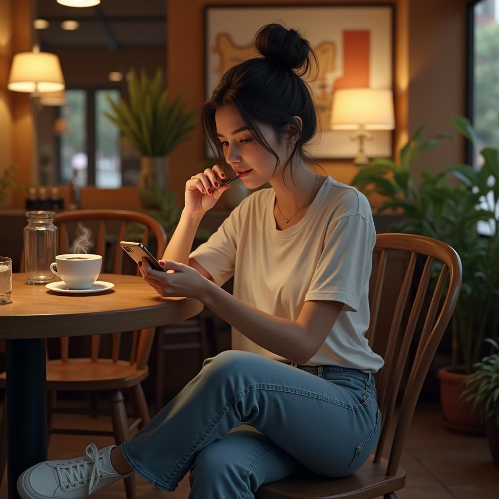 Cozy Coffee Shop Scene as Digital Matte Painting