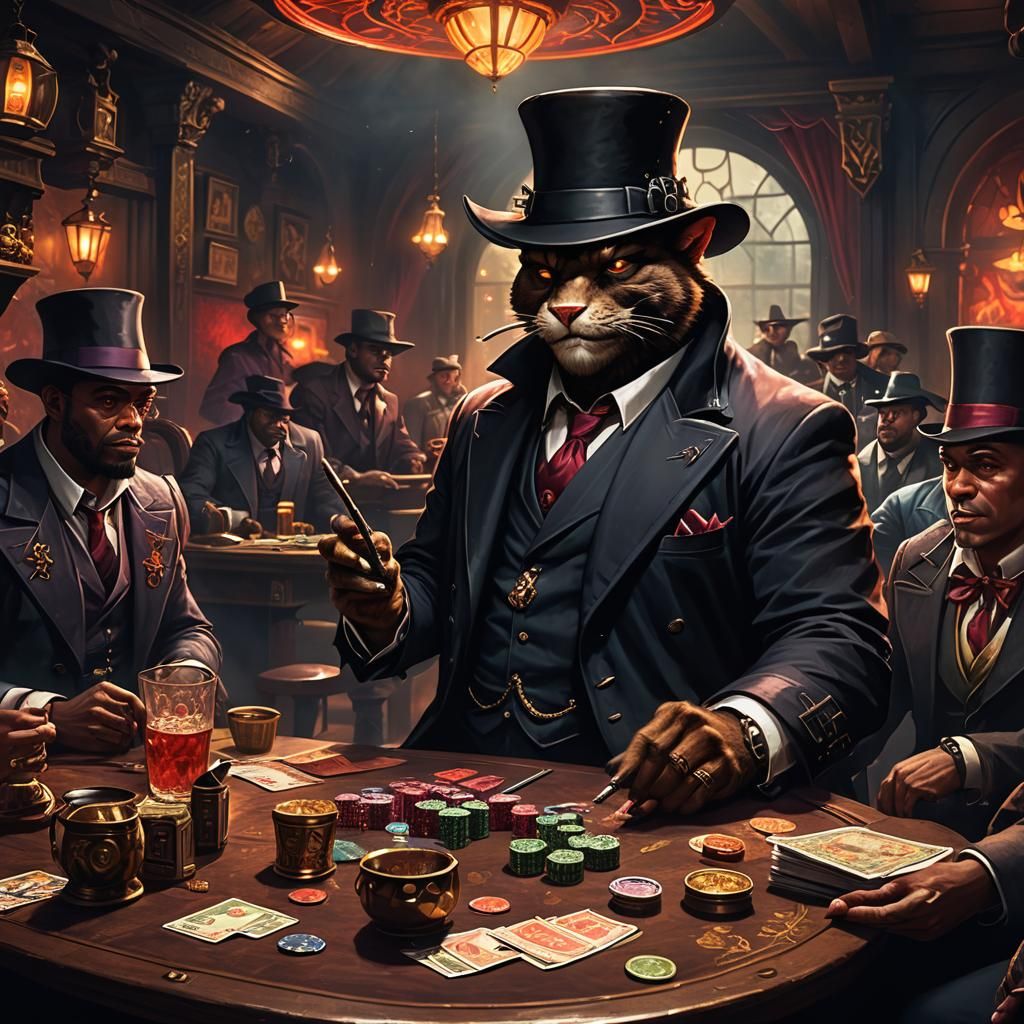 Tabaxi Gangster in Devil's Den: Dungeons and Dragons Art