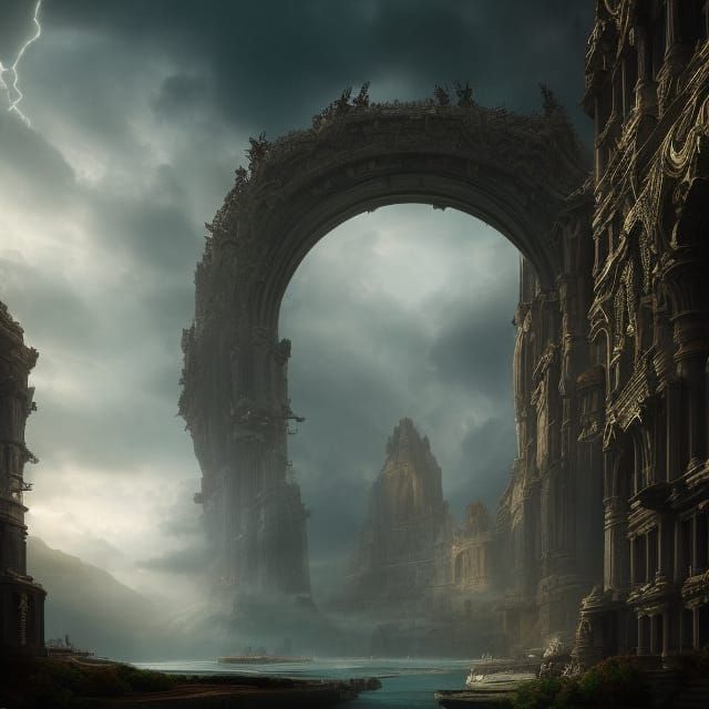Epic Portal to Heaven: Cinematic Digital Matte Painting