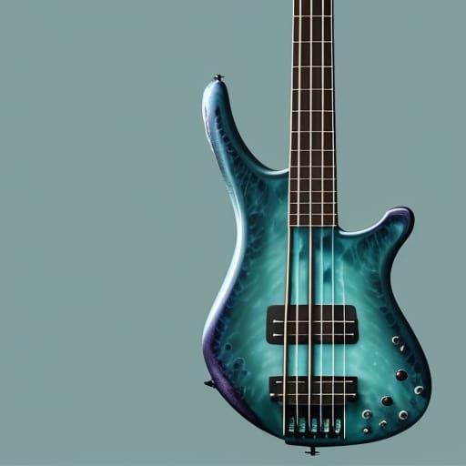 Sea Foam Green Ibanez Bass: Hyperdetailed Concept Art