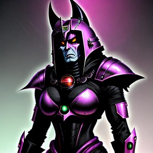 Cyberpunk Satanic Jaguar Knight in Black Space