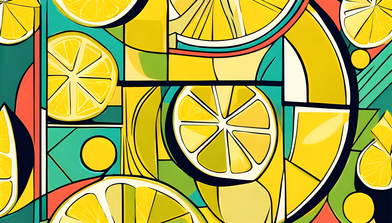 Abstract Lemon in Pop Art Style