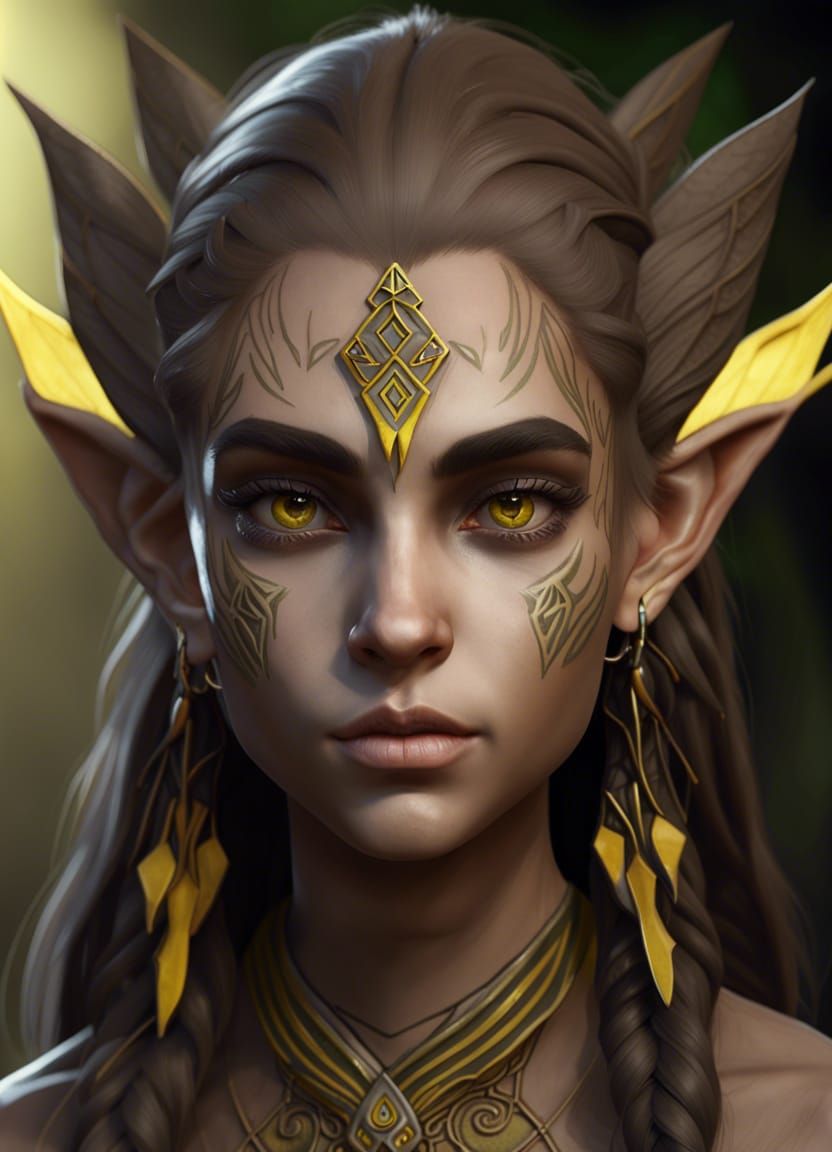 Young Elf from Occult Jungle Tribe Portrait