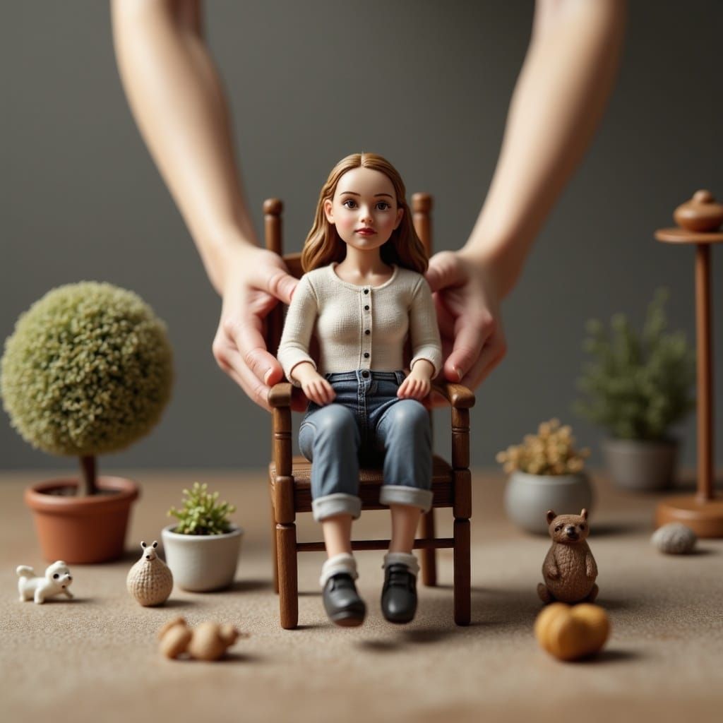 Miniature Ghostly Encounter: Spectral Hands on Shoulders