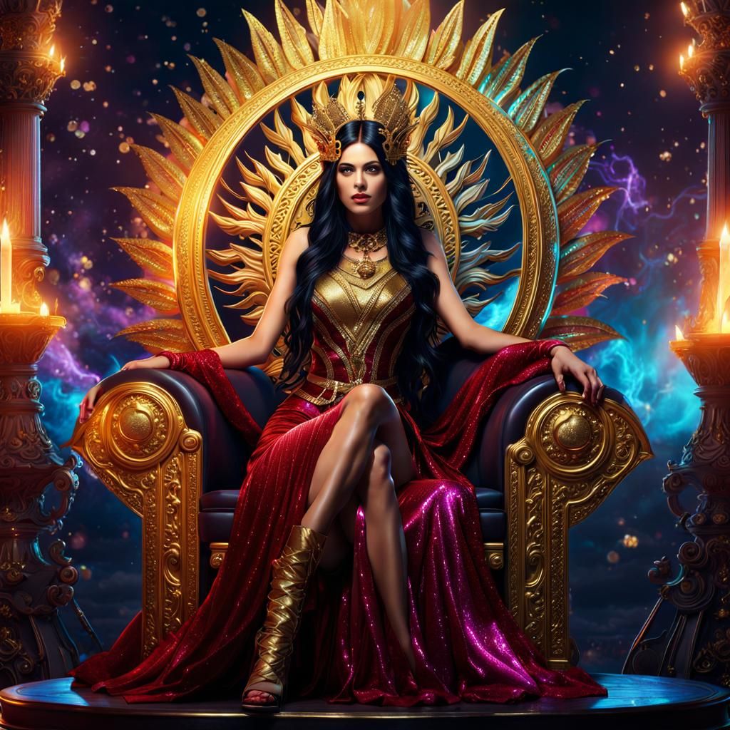 Goddess Lilith on a Throne: Fantasy Concept Art