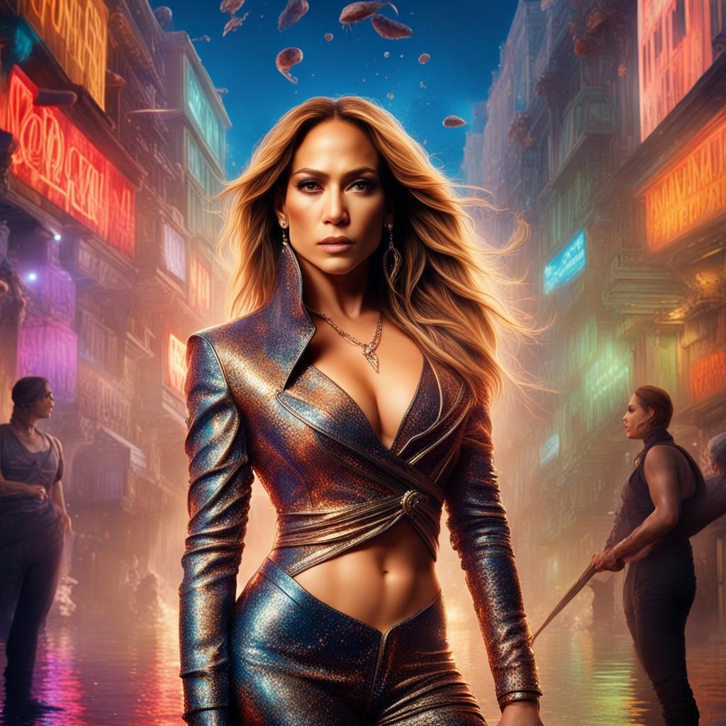 Jennifer Lopez photo in postcard