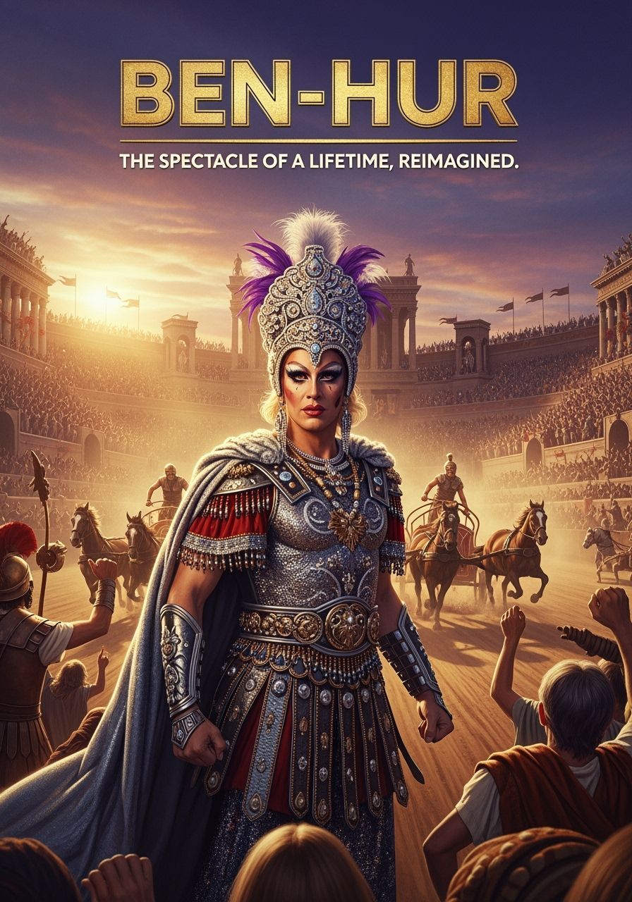 Ben-Hur Reimagined: Epic Cinematic Illustration of Drag Perf...
