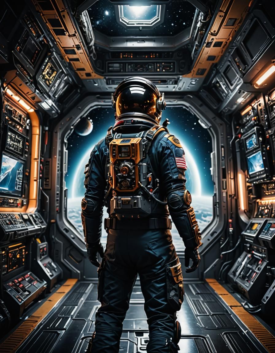 Hyperrealistic Space Traveler Portrait in HDR