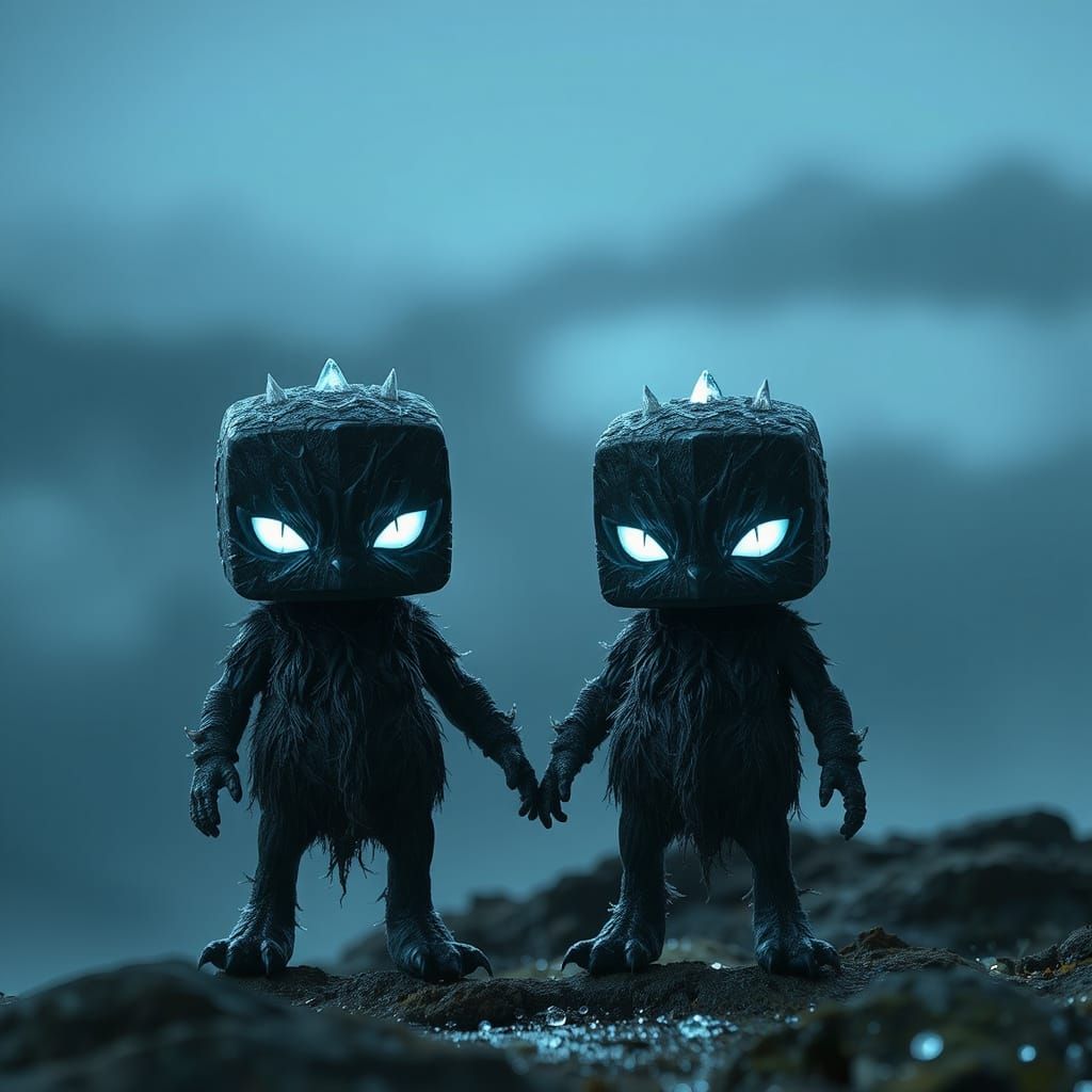 Ethereal Beings in a Mysterious Landscape