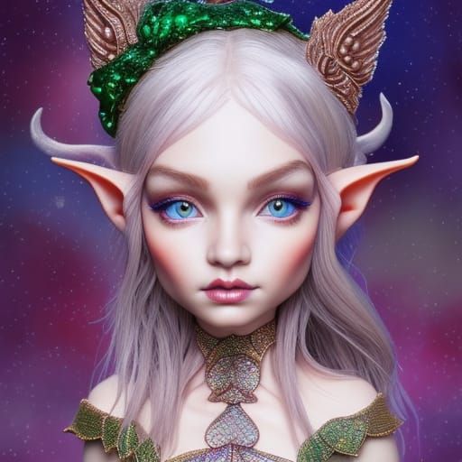 Realistic Elf Girl in Detailed 3D Rendering