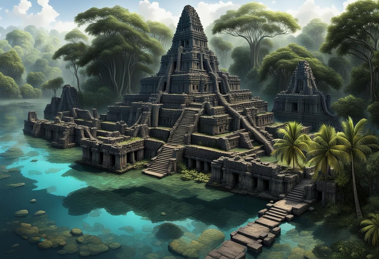 Nan Madol Civilization in Golden Age: Digital Painting