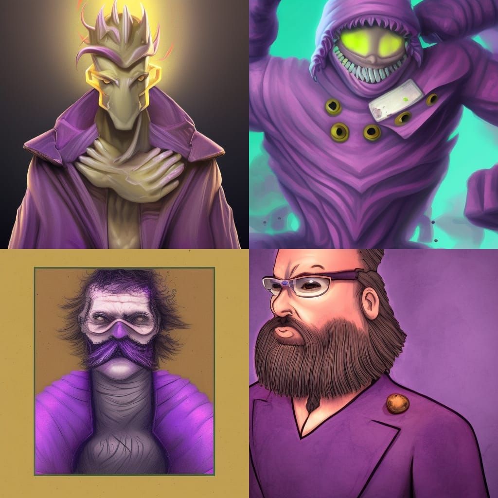 Detailed Purple Character Concept Art
