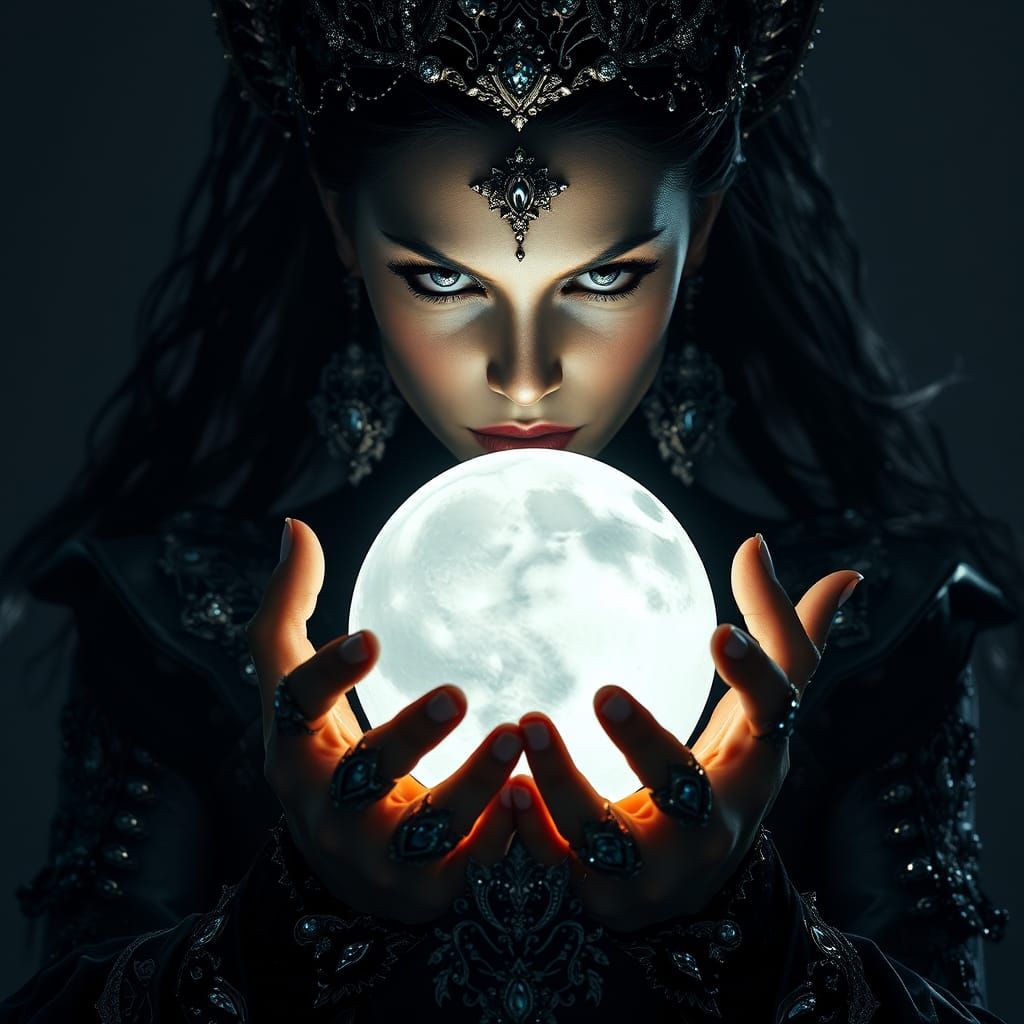 Scorpio Princess Harnessing Lunar Power in Hyperrealistic St...