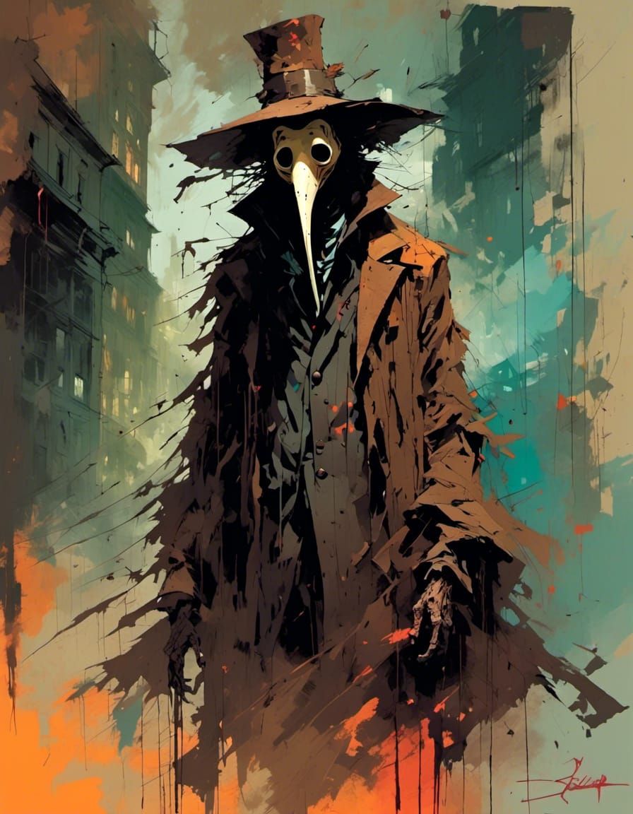 Demonic Plague Doctor Haunting Hospital Bedroom