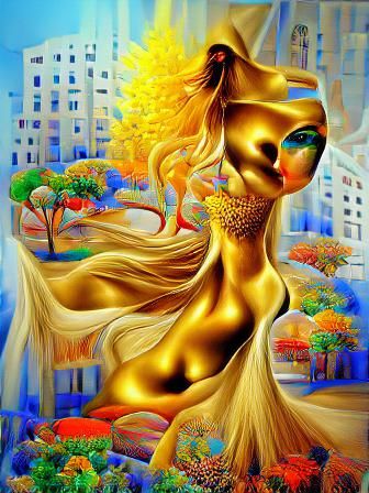 Golden Goddess of Surreal Beauty