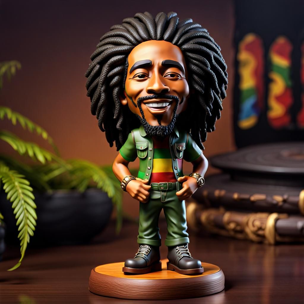 Adorable Bobblehead Bob Marley Figurine in Jamaica