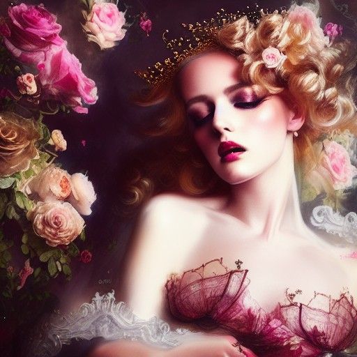 Opulent Baroque Romance in Hyperrealistic Style