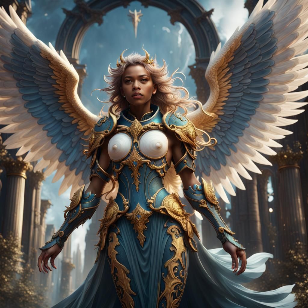 Angelic Seraphim Gabriel: Detailed Fantasy Concept Art