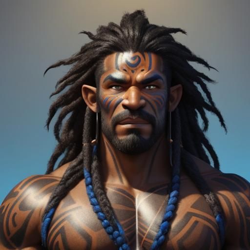 Tribal Troll Warrior in Vivid 3D Anime Style