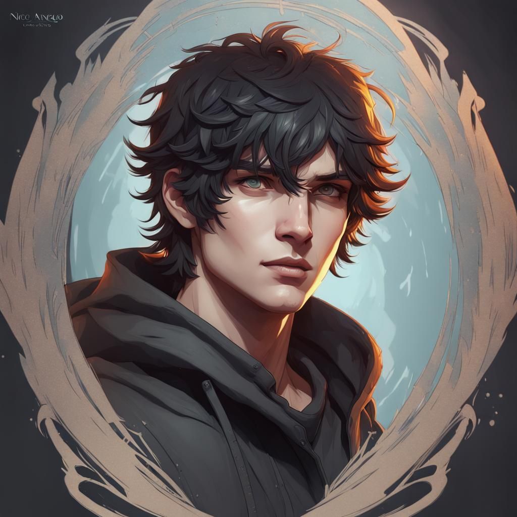 Nico Di Angelo Portrait in Hyperdetailed Digital Art