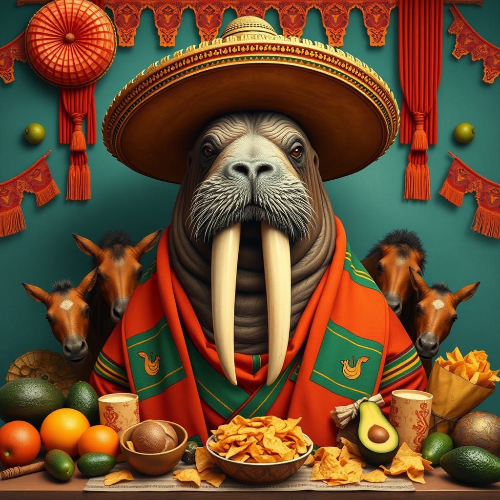 Walrus Mariachi in Wes Anderson Style