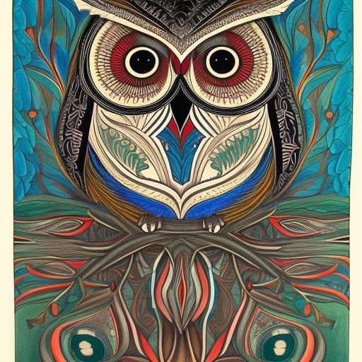 Gaelic FolkArt Owl