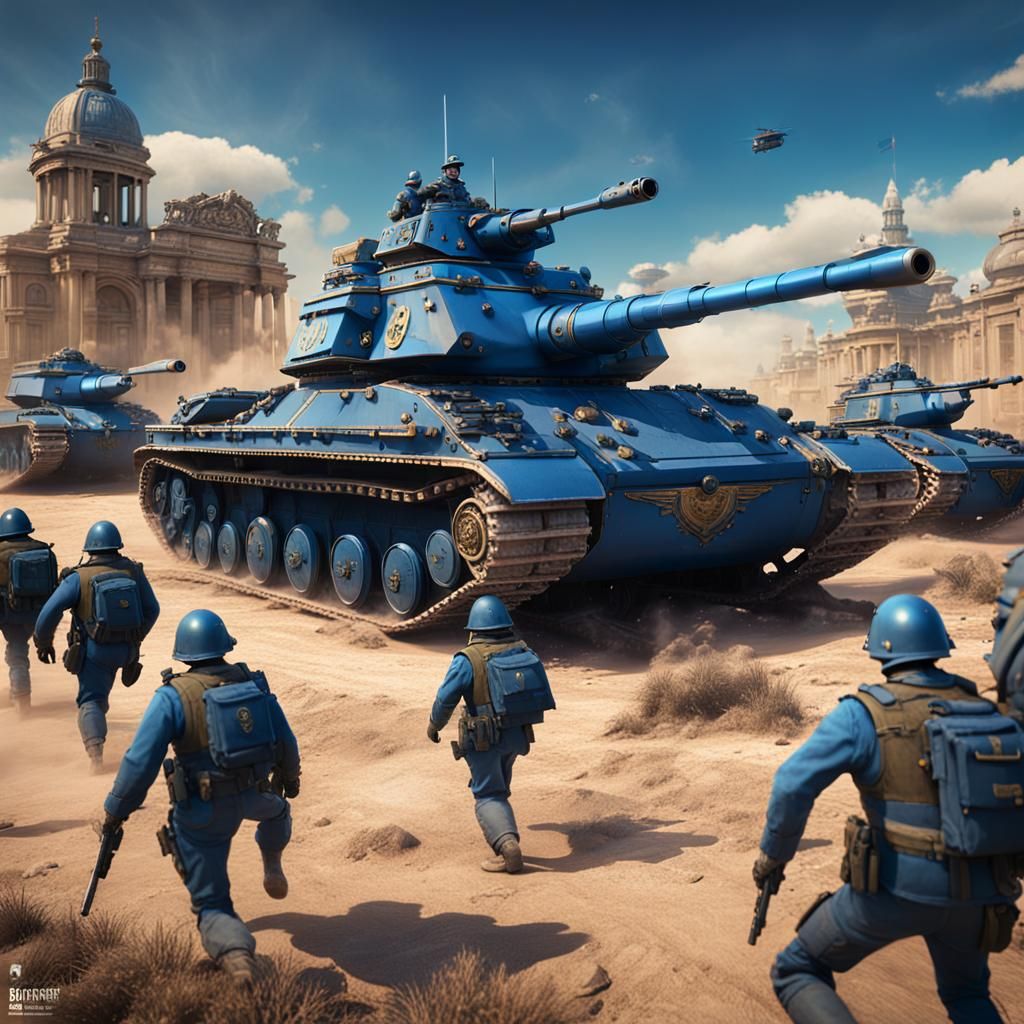 Gendarmerie Tank Surrounded by Mechanical French Army