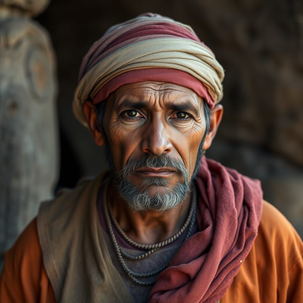 Medieval Middle Eastern Dock Worker in Dark Tones