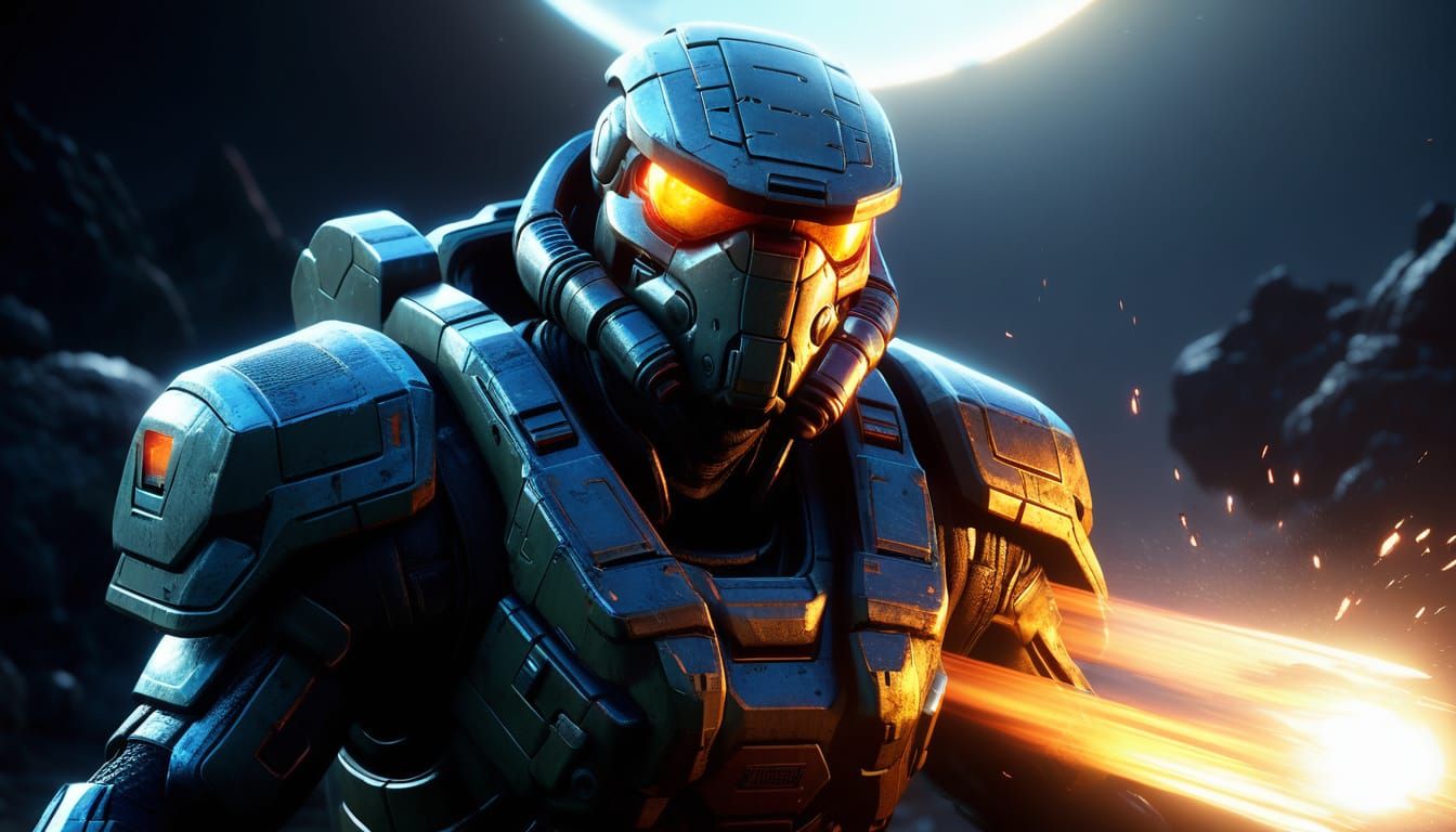 Wounded Commander Rises from Alien Ruins in a Cinematic, Gre...