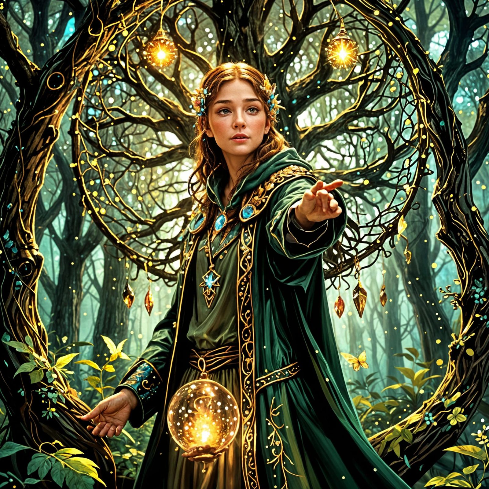 Whimsical Moonlit Fairy in a Lush Forest