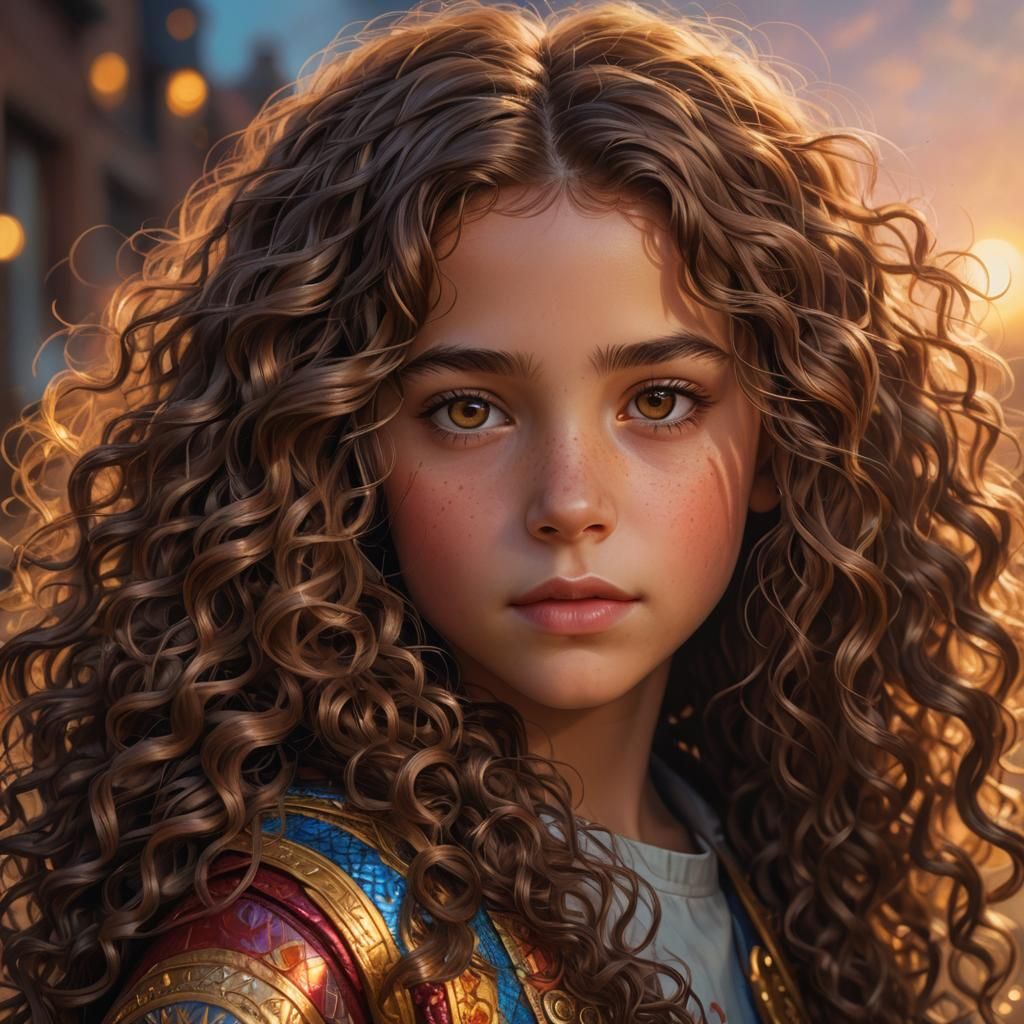 Hyper-Realistic Portrait of a Girl in Golden Hour Lighting