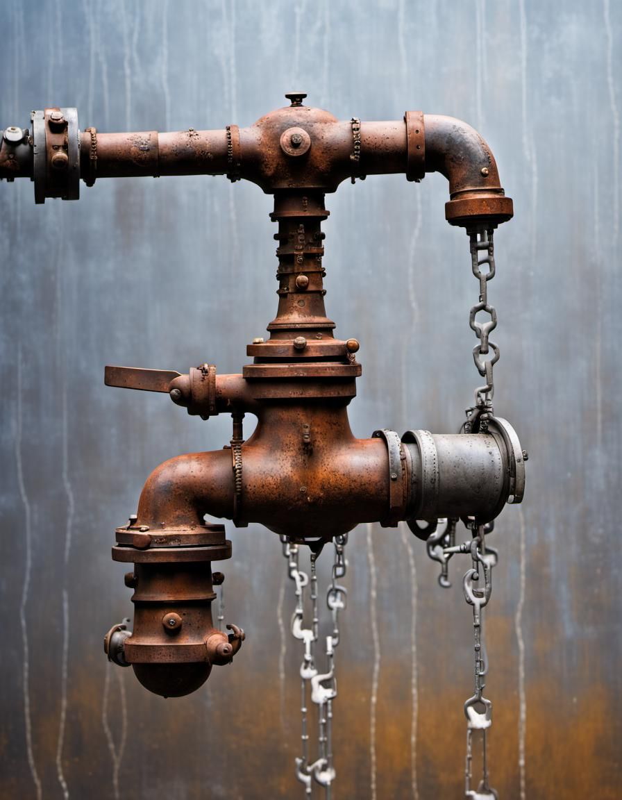 Bizarre Metal Art Sculpture of Rusty Tap