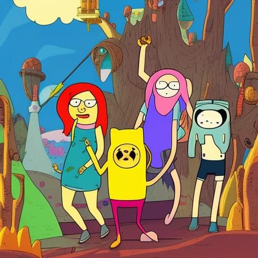AI Generated Adventure Time Illustration