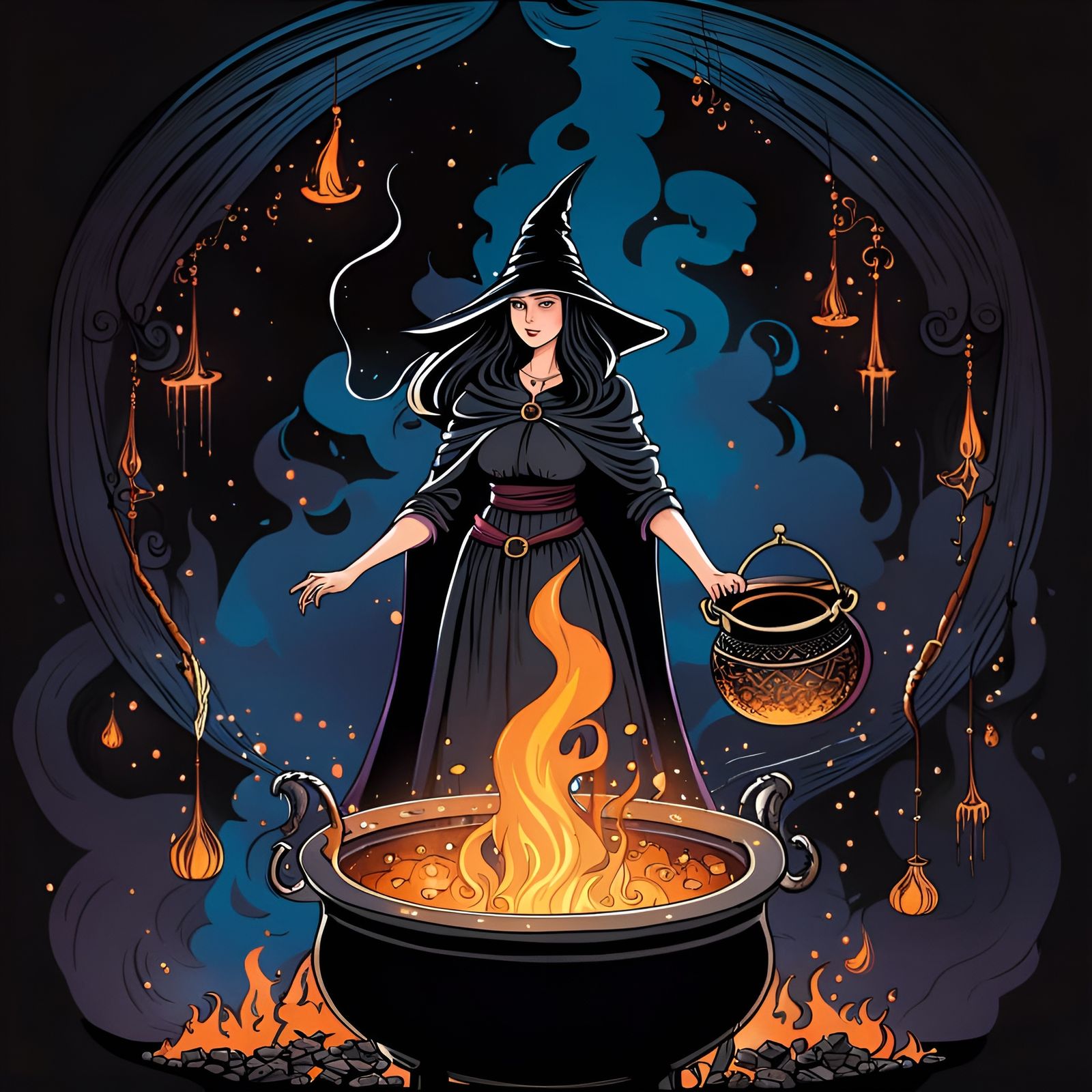Young Witch and Bubbling Cauldron, Ghibli Style