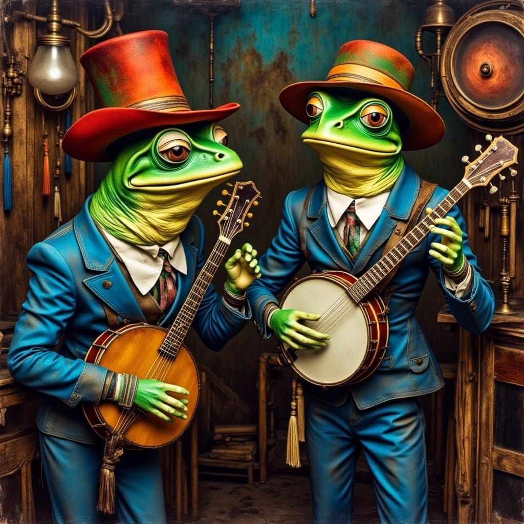 Bluegrass Bullfrogs Perform in Psychedelic Nightclub